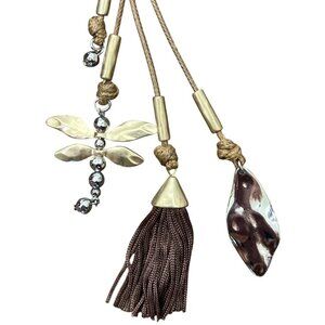 CHICO'S Dragon Fly & Tassel Necklace NWOT